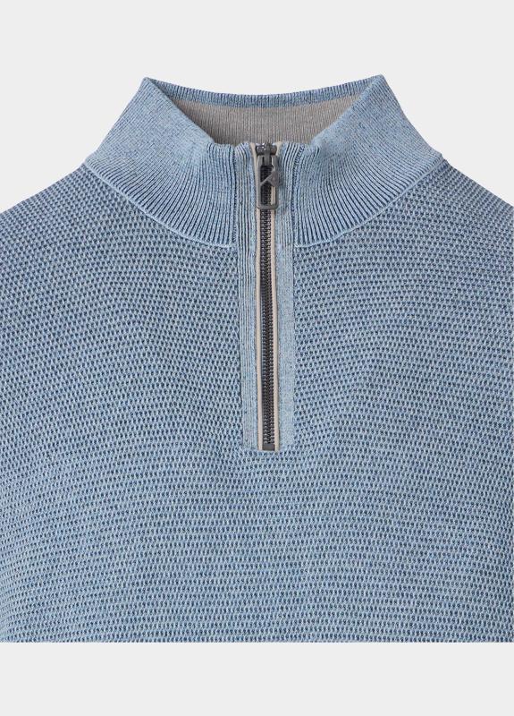 Casamoda Half Zip Blauw Stricktroyer SNOS 454479000/122