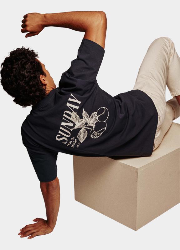 Supply & Co. T-shirt korte mouw Blauw Cooper T-shirt With Backprint SCO26118CO05/4001