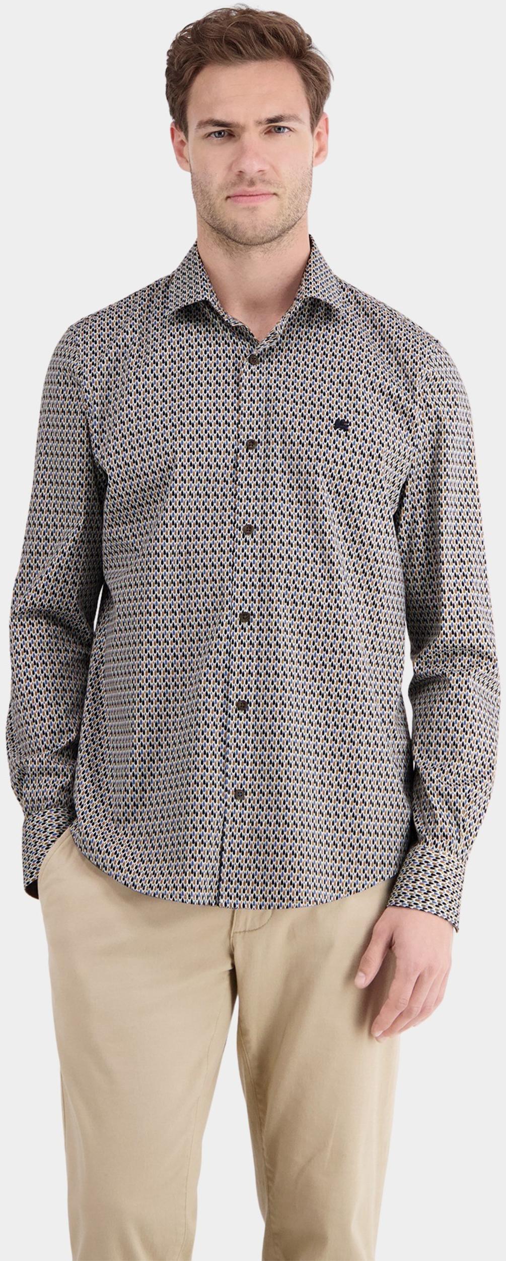 Lerros Casual hemd lange mouw Bruin  2581374/756