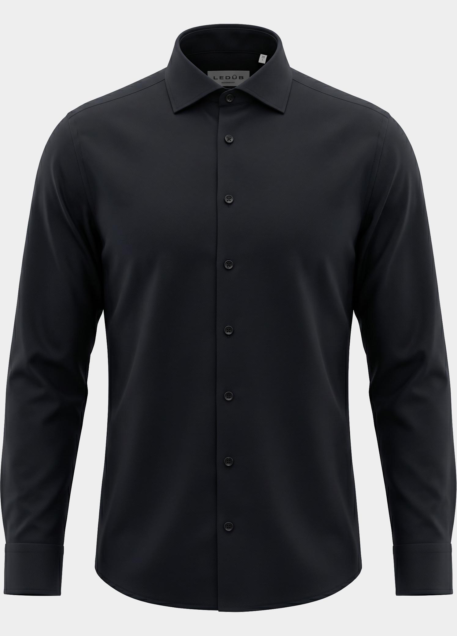 Ledub Business hemd lange mouw Zwart LE24304 MFN5 0323516/290-000-000