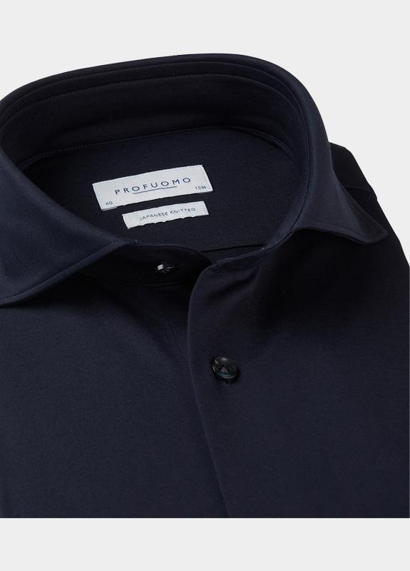 Profuomo Zakelijk overhemd heren Blauw Japanese Knitted Hux PP2H00008/C