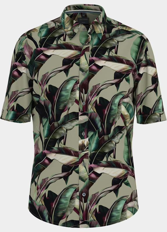 Olymp overhemd korte mouw heren Groen Casual 402412/47