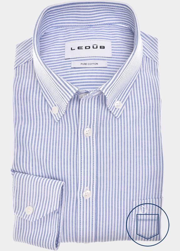 Ledub Business hemd lange mouw Blauw  0143370/160-000-000