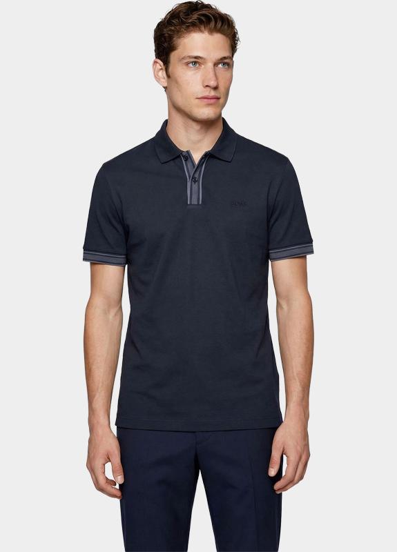 BOSS Black Polo korte mouw Blauw H-Parlay 238 10277803 01 50559668/404