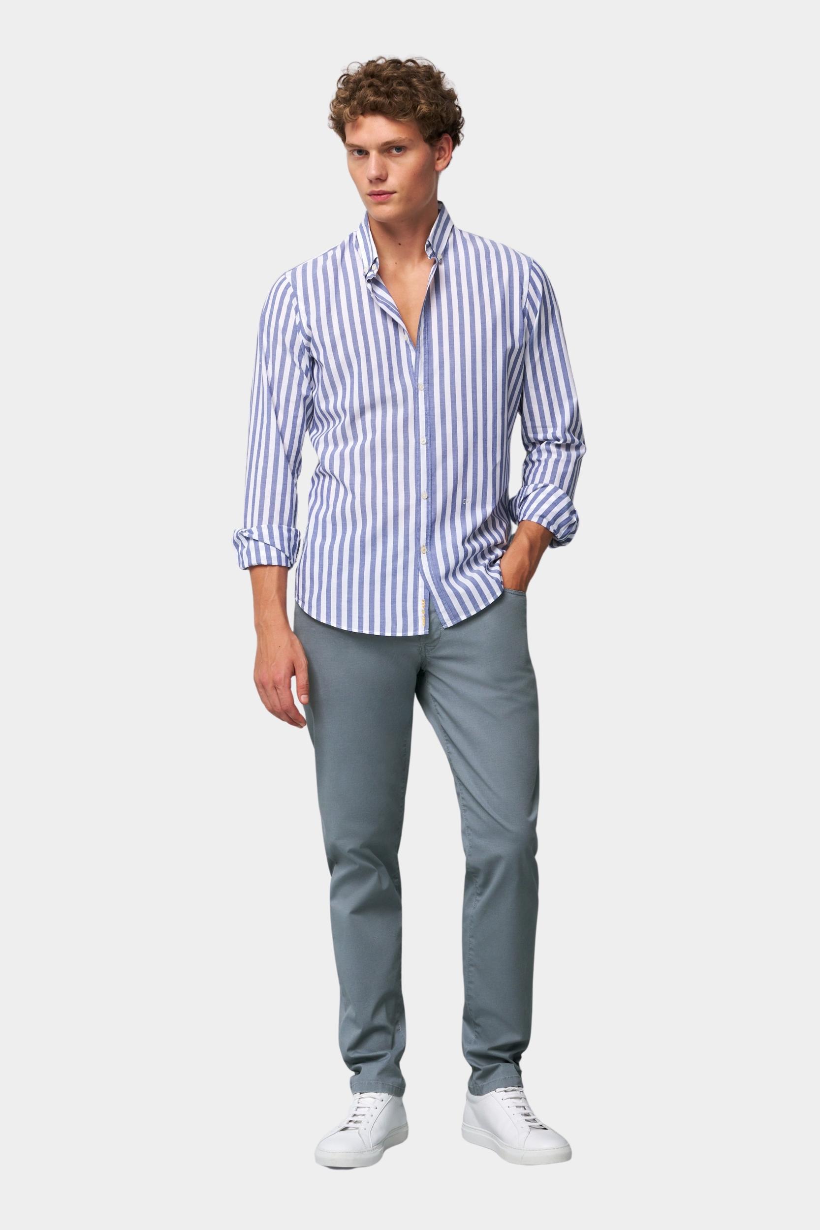 Meyer Katoenen Broek Grijs SLIM Art.1-6184 3611618400/05