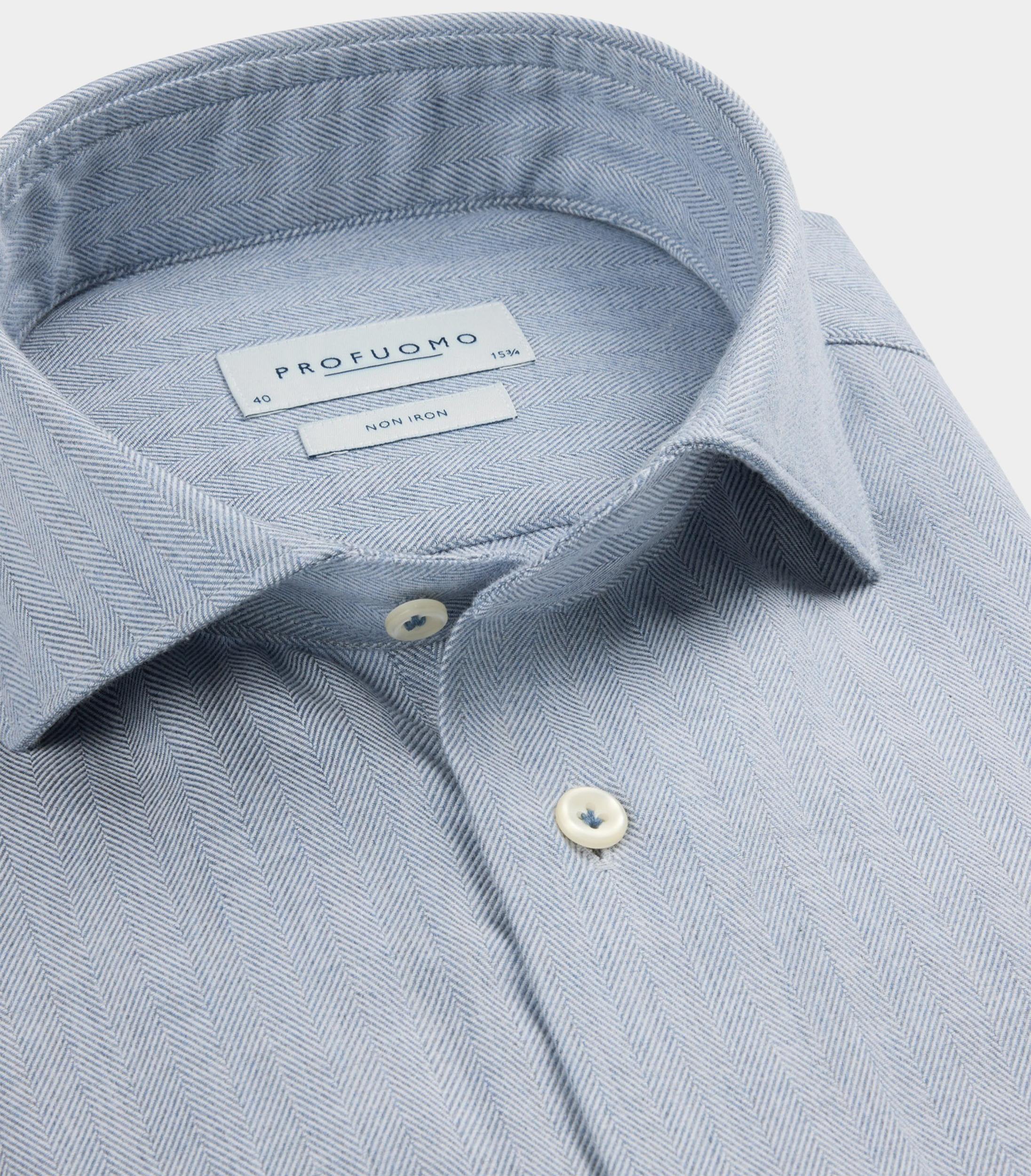 Profuomo Business hemd lange mouw Blauw  PPWH30006/A