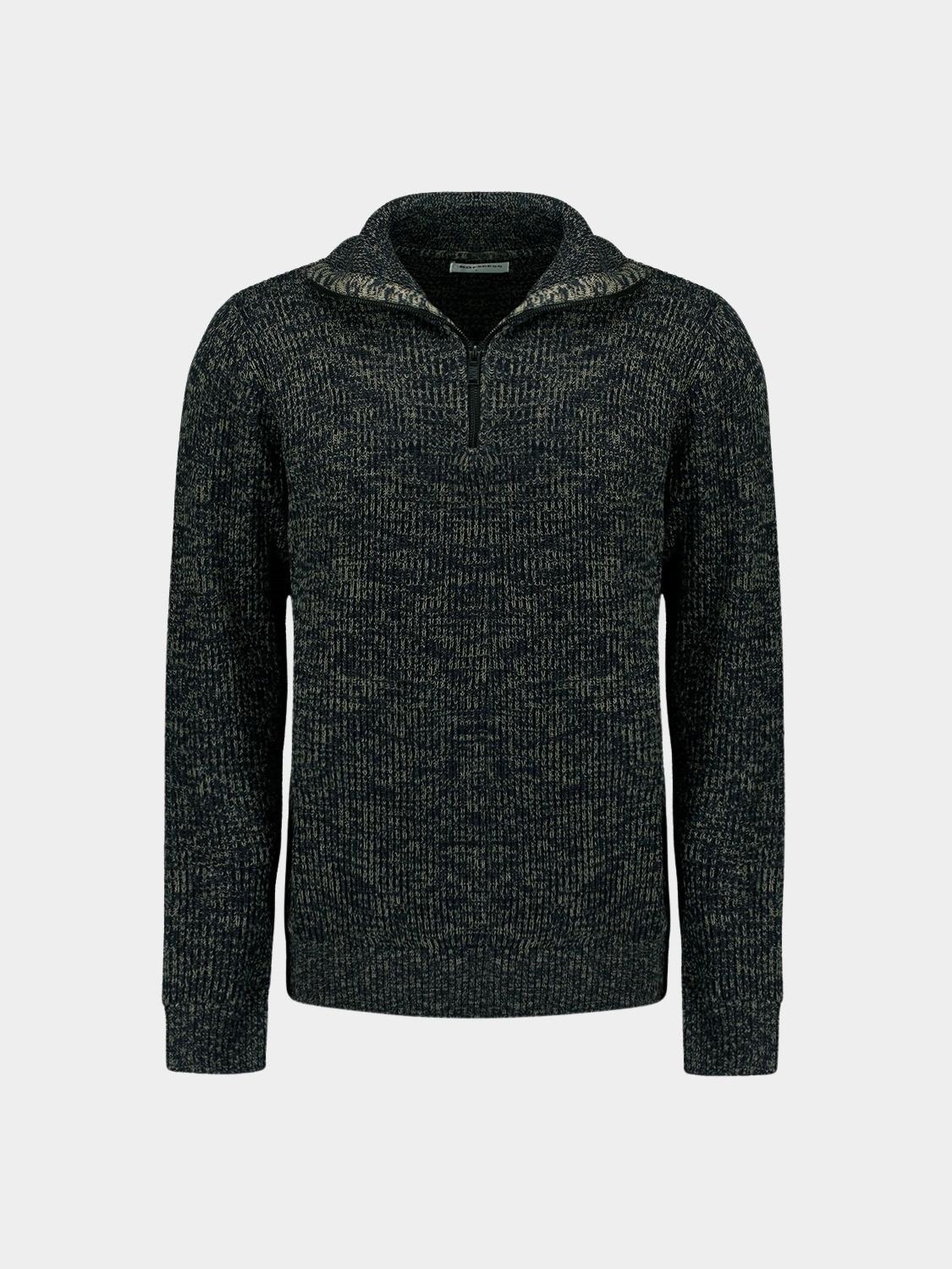 No Excess Pullover Blauw Pullover Half Zipper High Nec 25230926/078
