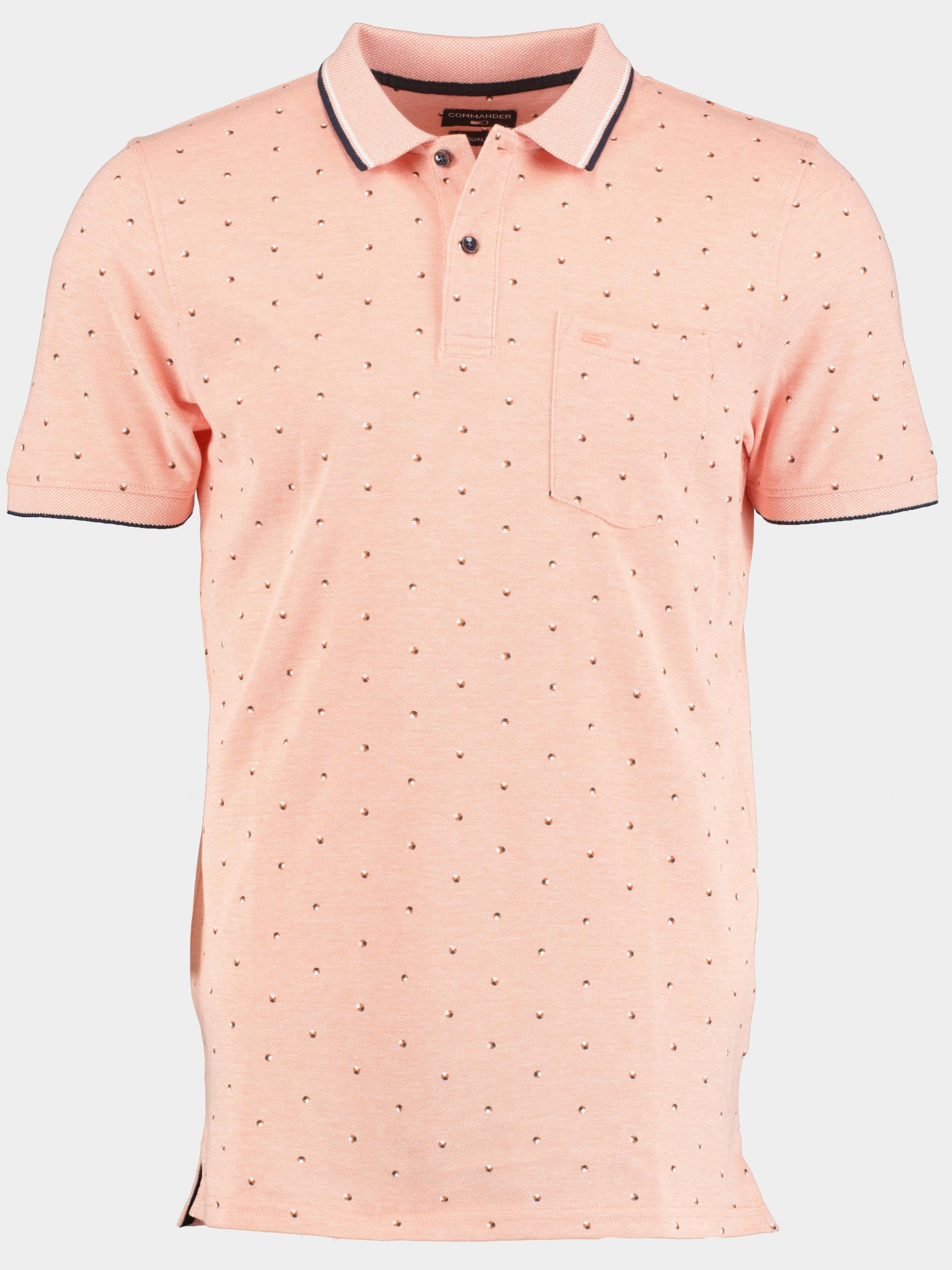 Commander flag Polo korte mouw Oranje 3-Knopf-Polo-Shirt, 1/2 Arm 214008261/420
