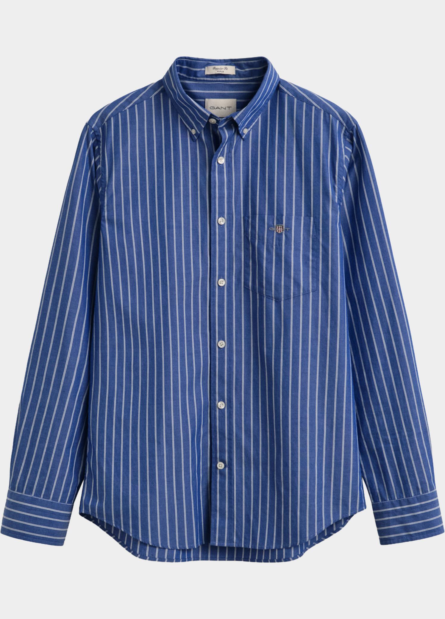 Gant Overhemd heren Blauw Klassiek poplin overhemd met 3262031/436
