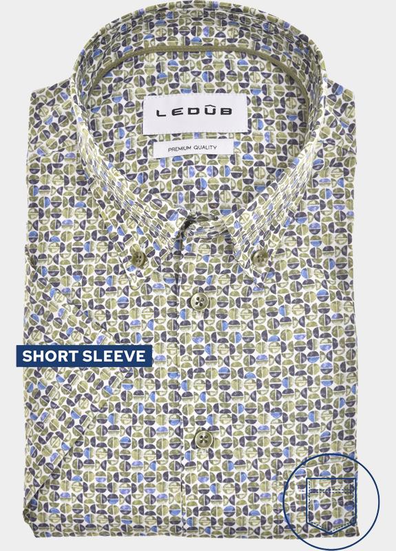 Ledub Business hemd korte mouw Groen  0143296/550-535-000