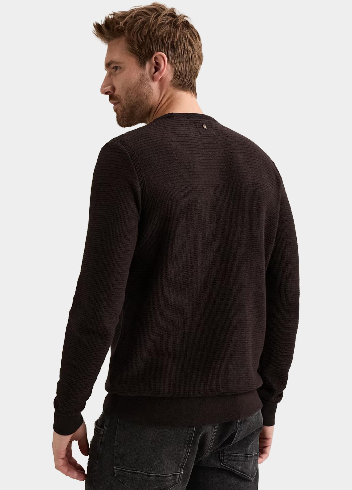 PME Legend Pullover heren Paars R-neck cotton mouline PKW2610300/4357