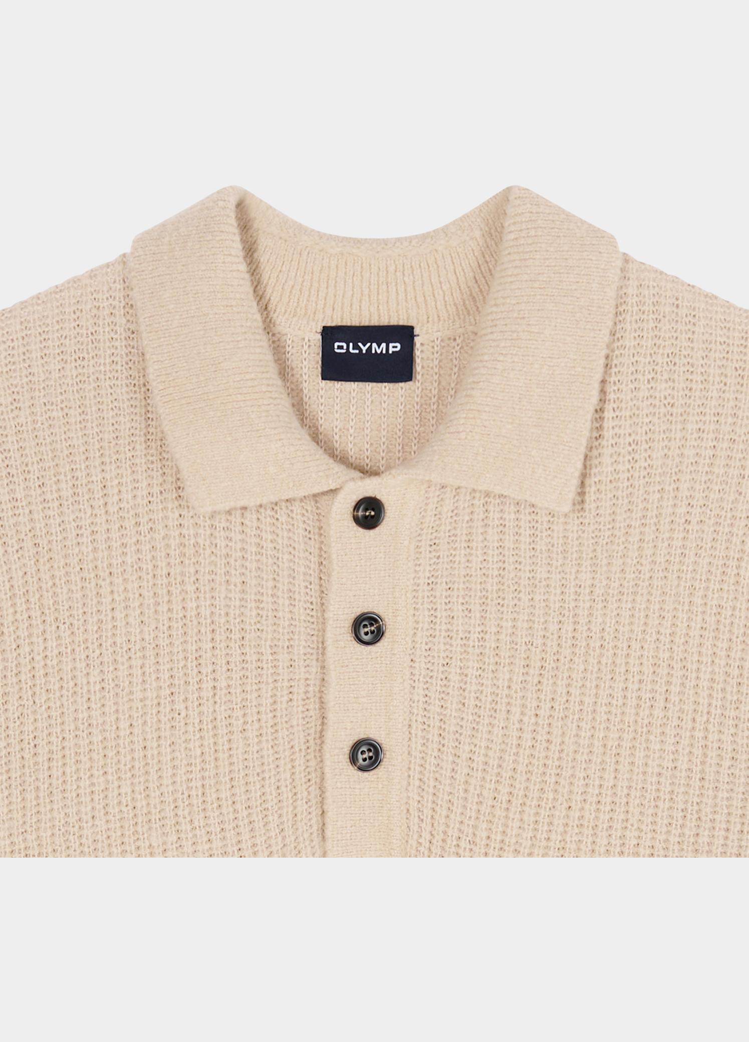 Olymp Half Zip Beige Long sleeve polo Strick 531224/20