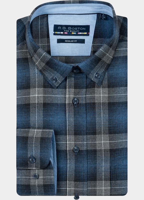 R.B. Boston Casual hemd lange mouw Blauw Franklin LS Button Down 527670/65