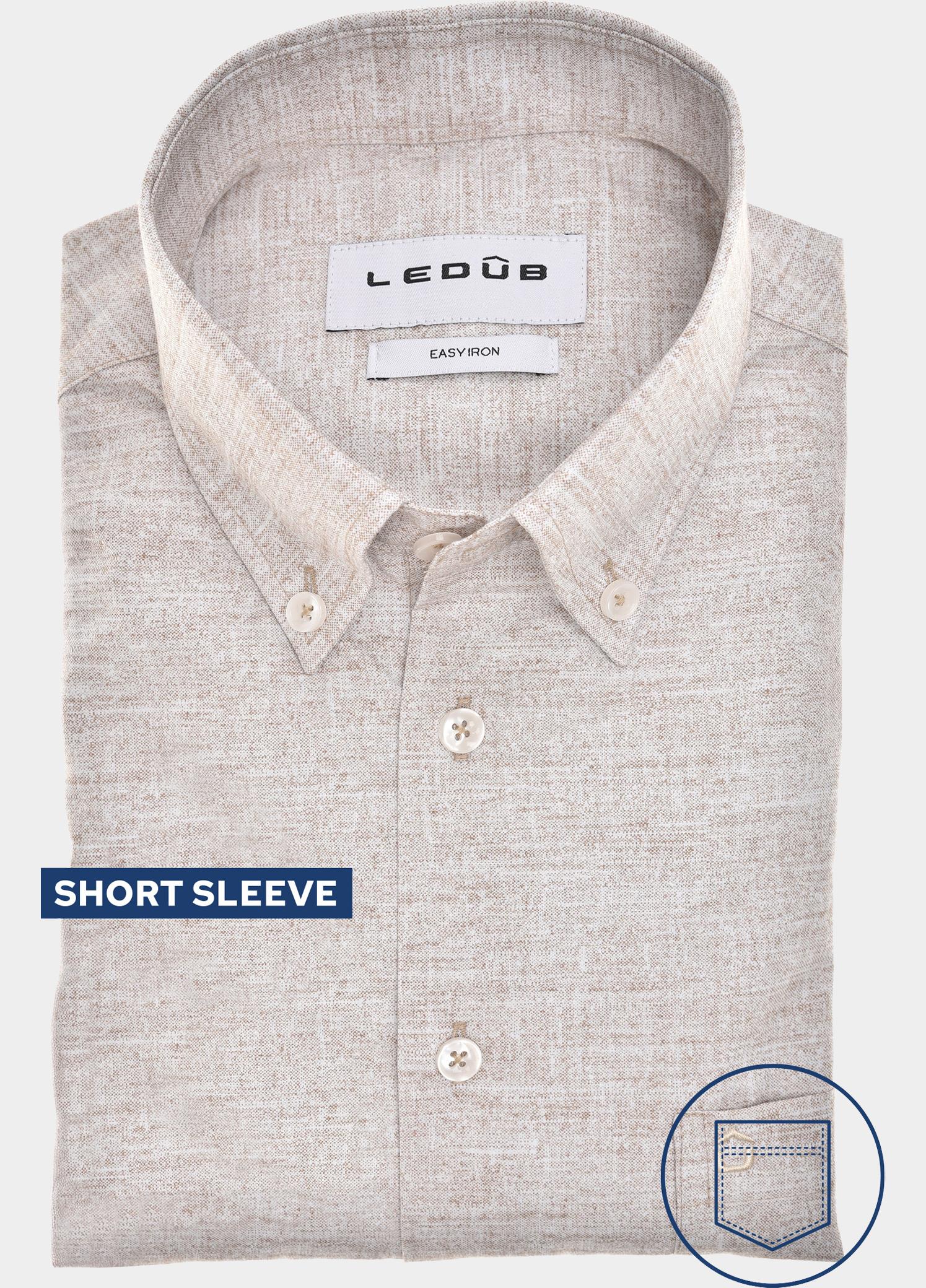 Ledub Zakelijk hemd korte mouw Bruin  0143317/620-000-000