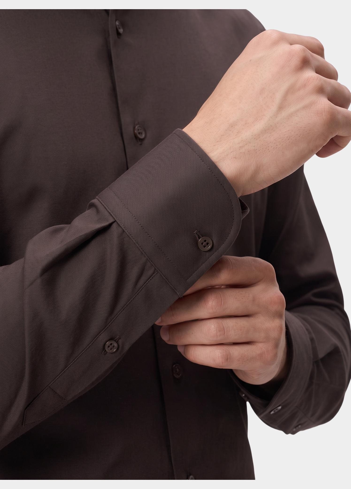 Profuomo Zakelijk overhemd heren Bruin  PPXH30021/F