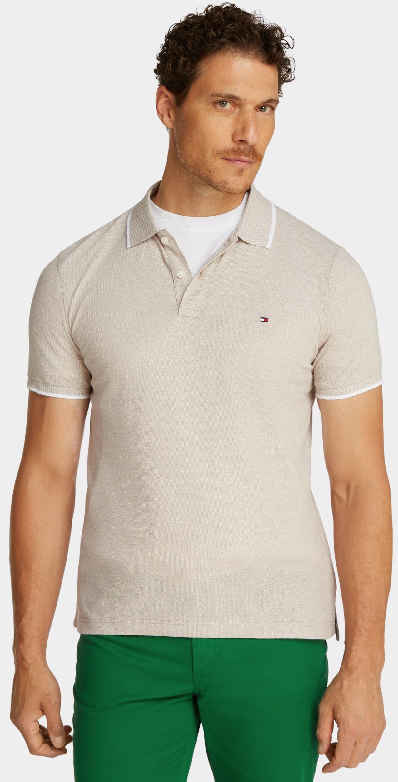 Tommy Hilfiger Polo korte mouw Bruin Linen Pique Reg Polo MW0MW33140/RBT