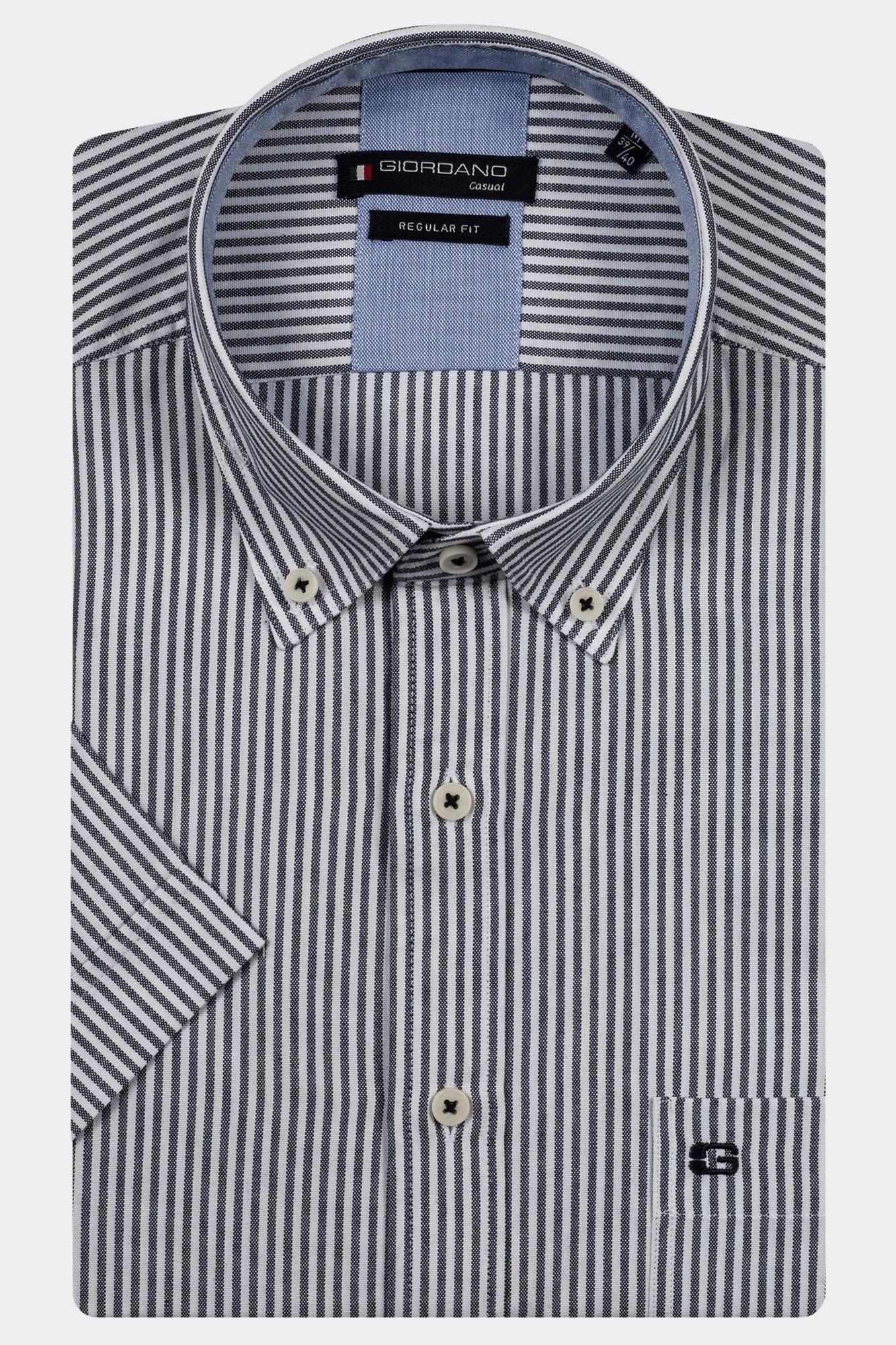Giordano Casual hemd korte mouw Blauw League short sleeve button do 516131/60