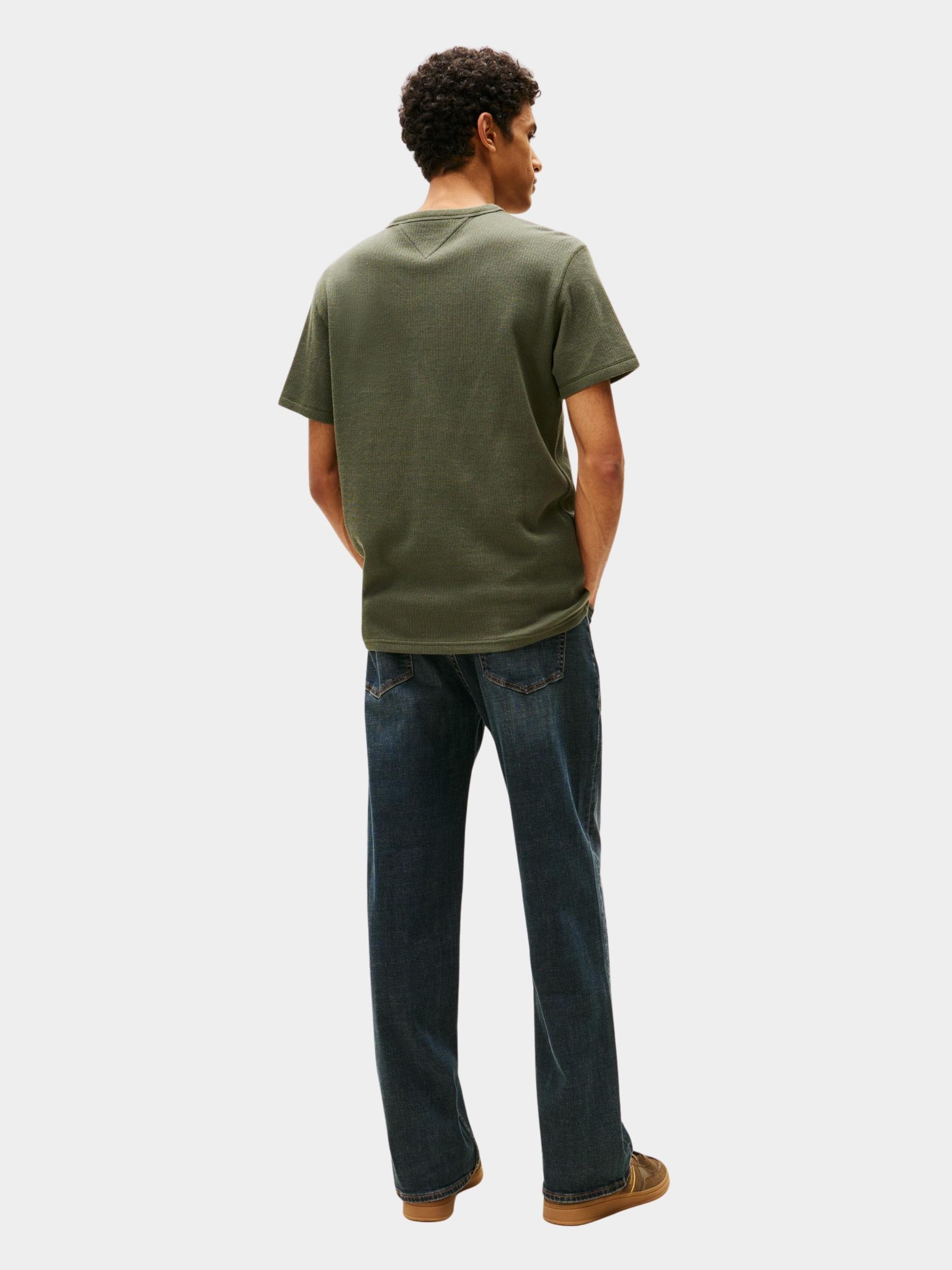 Tommy Jeans T-shirt korte mouw Groen TJM SLIM WAFFLE SCRIPT TEE DM0DM21778/MRH