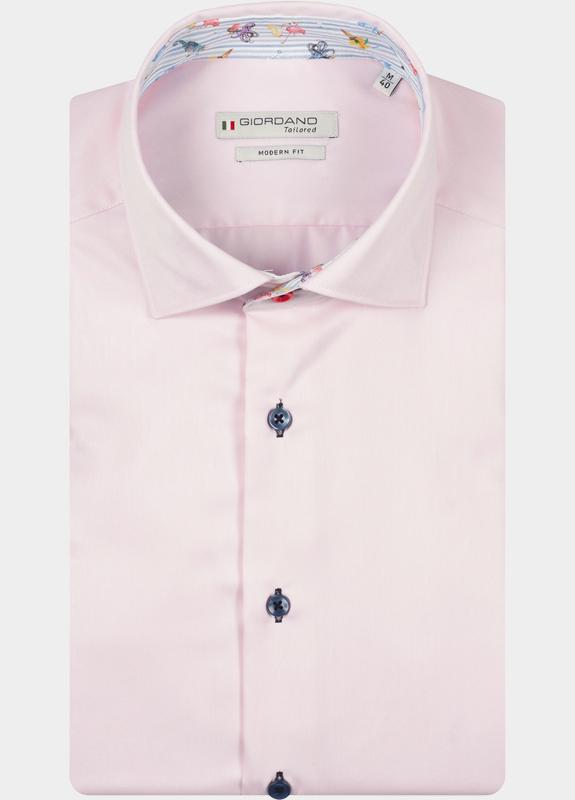 Giordano Overhemd heren Roze Locarno Row Long Sleeve Semi 617816/51