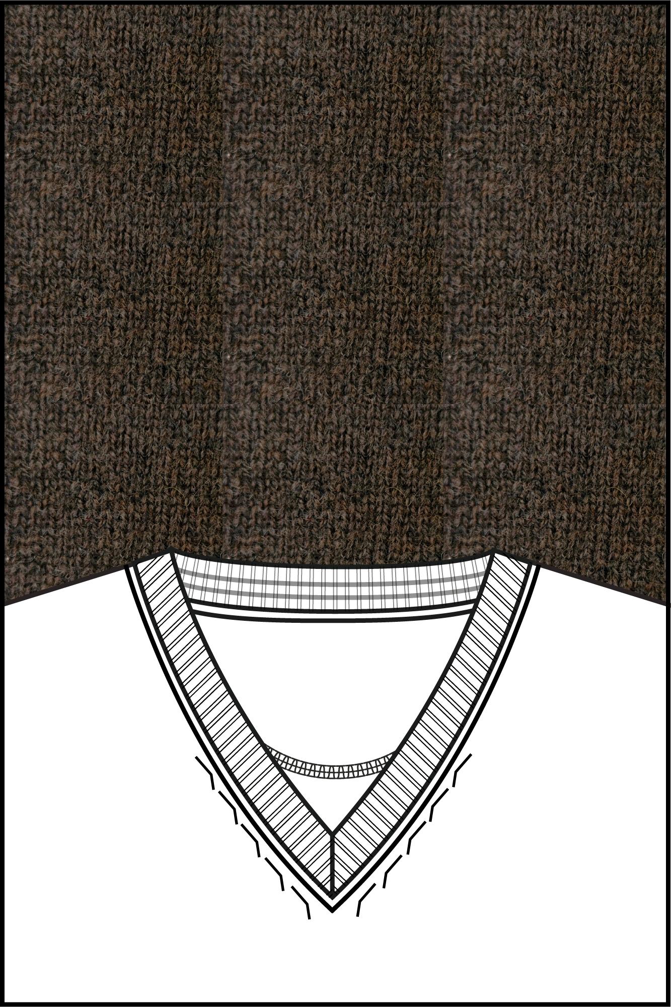 Baileys Pullover Bruin V-Neck Pullover  12gg single 520071/805