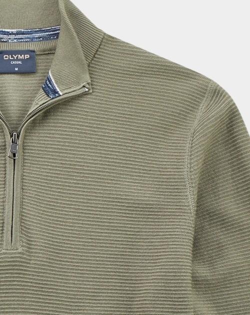 Olymp Half Zip Groen Troyer Strick 530465/47