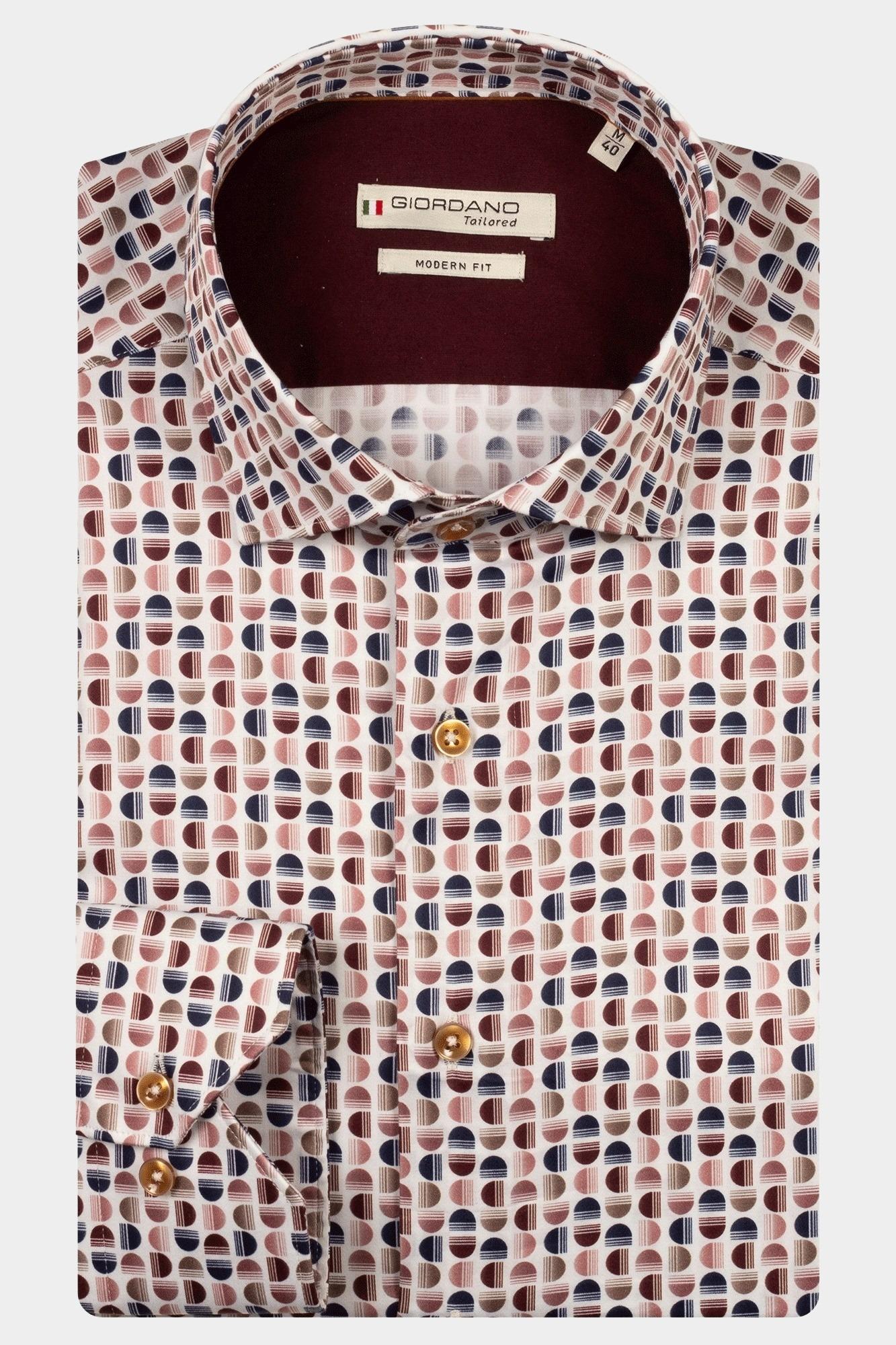 Giordano Casual hemd lange mouw Paars Maggiore long sleeve semi cut 527821/40