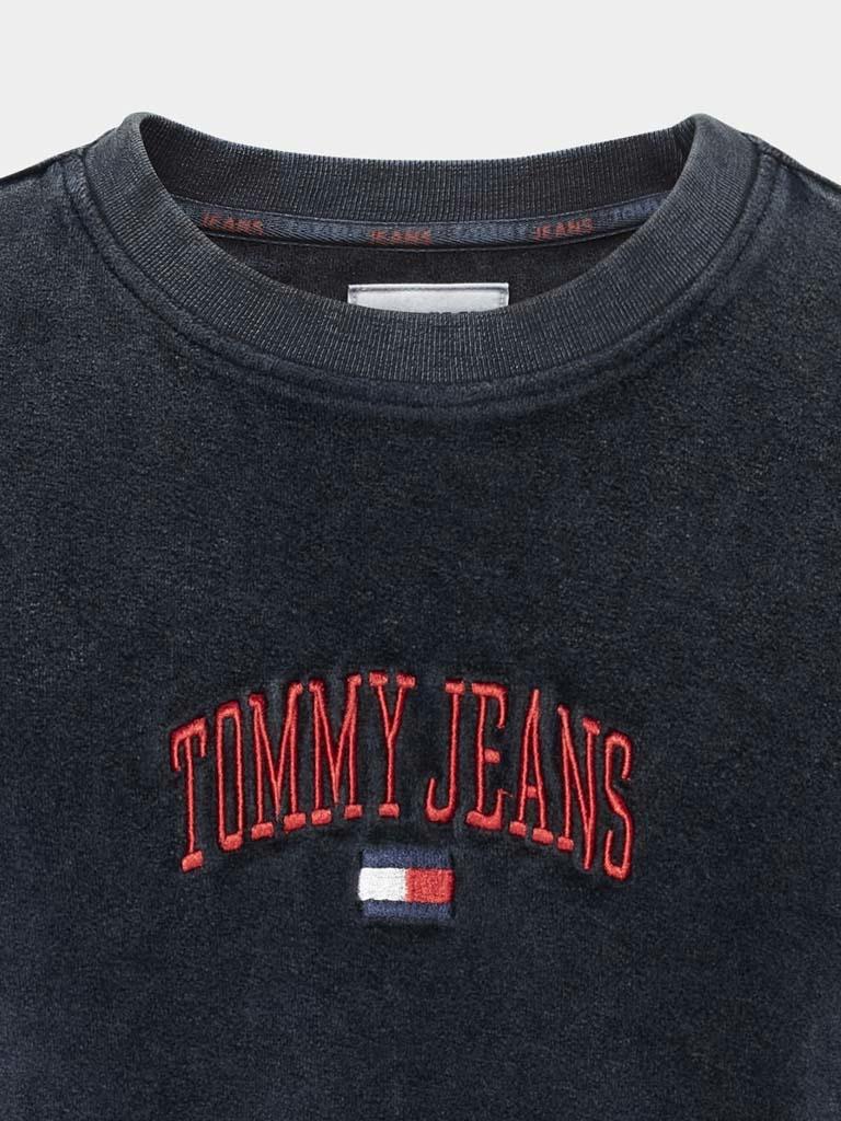 Tommy Jeans T-shirt korte mouw Blauw TJM clsc collegiate velour tee DM0DM15049/C87