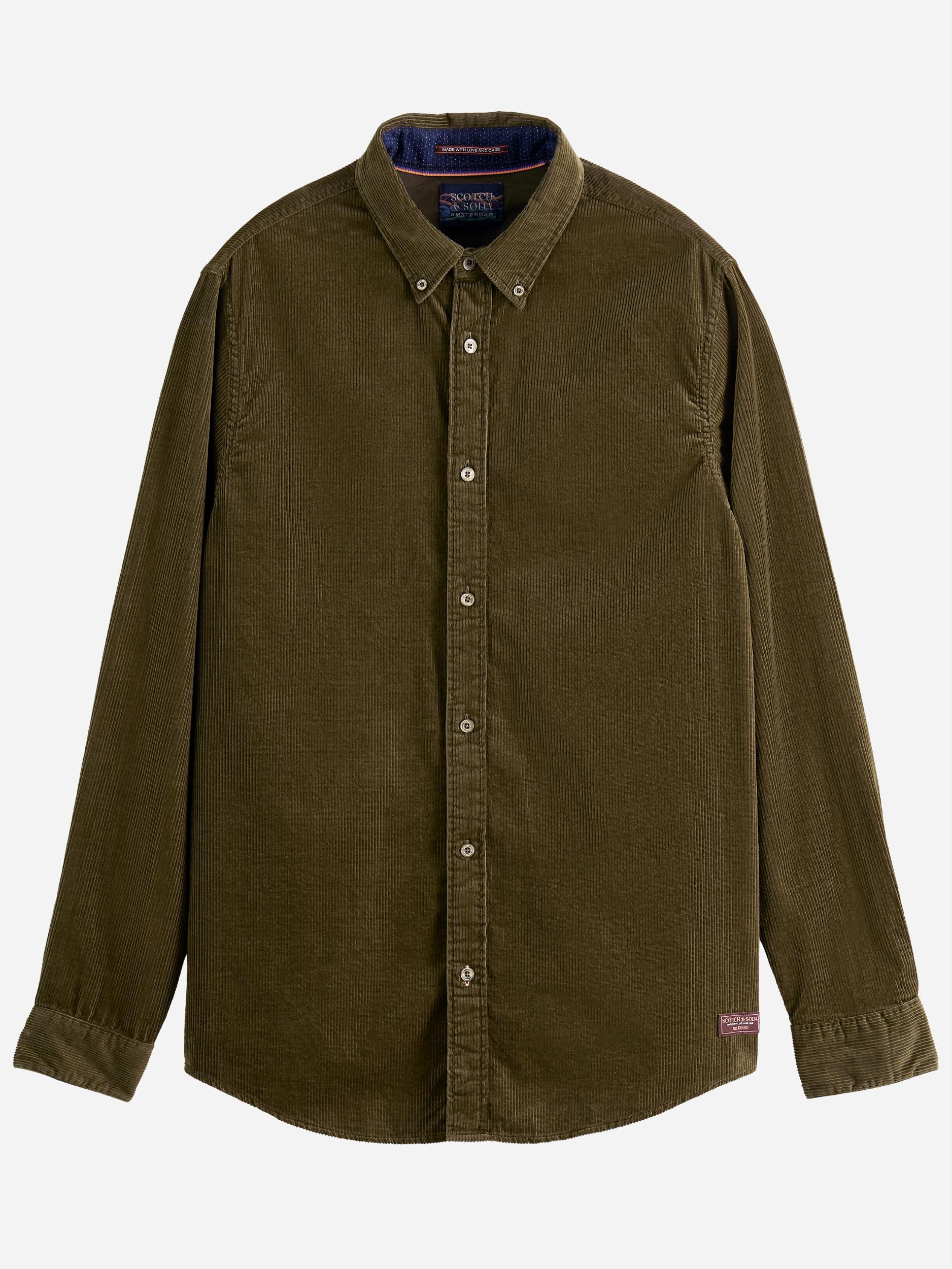 Scotch & Soda Casual hemd lange mouw Groen Regular fit cotton corduroy sh 169061/0360