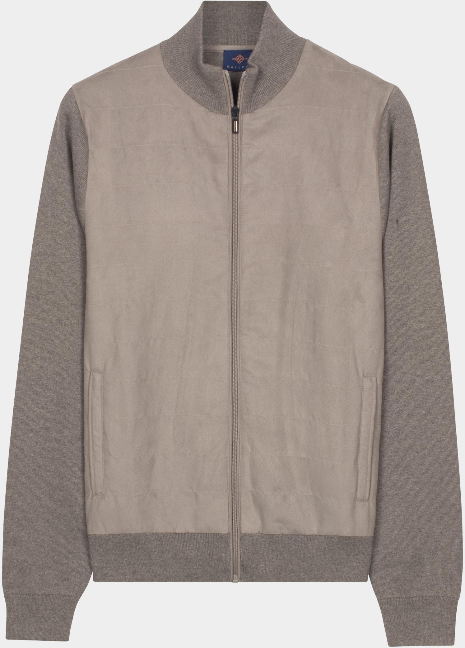 Baileys Vest heren Grijs Cardigan Zip  Milano knit 612015/925