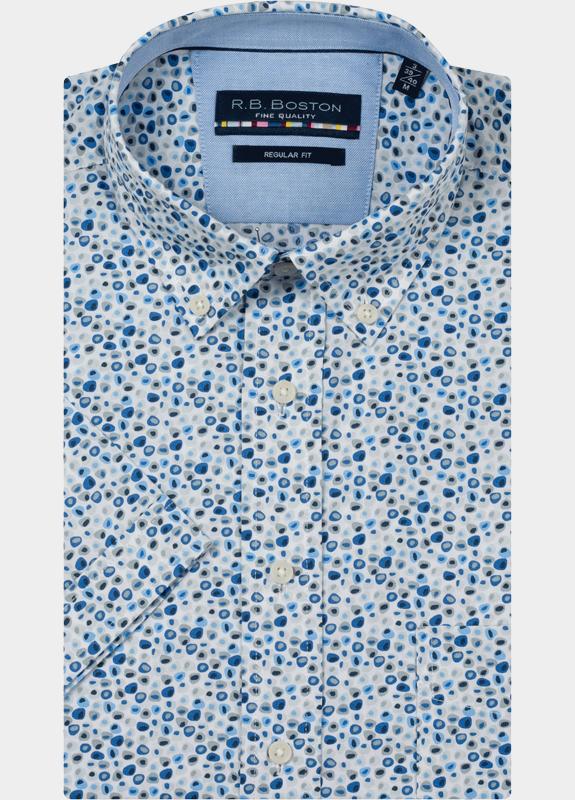 R.B. Boston overhemd korte mouw heren Grijs Marshall SS Button Down 616670/939