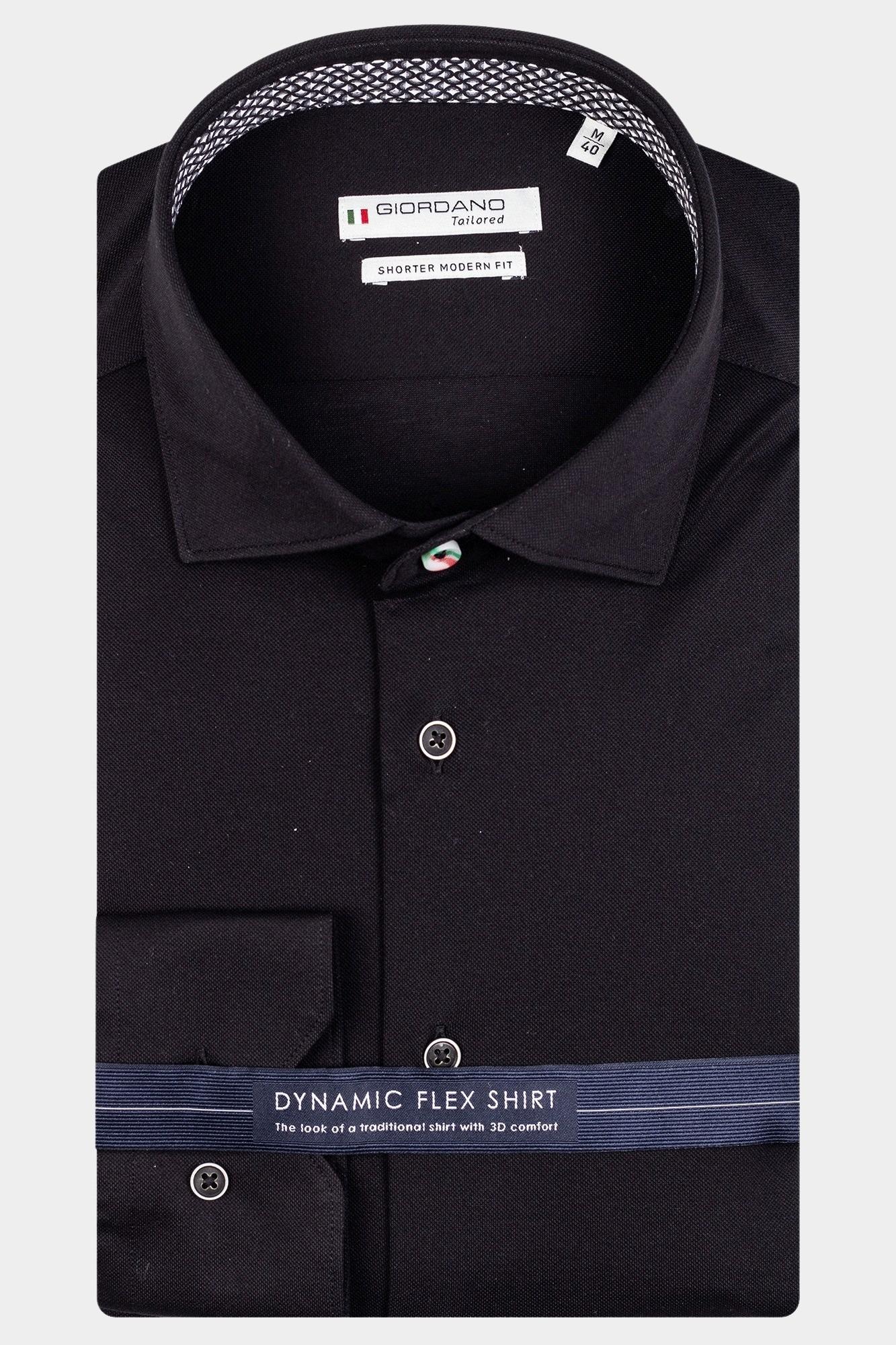 Giordano Casual hemd lange mouw Zwart Maggiore, LS Semi Cutaway Kni 327895/90