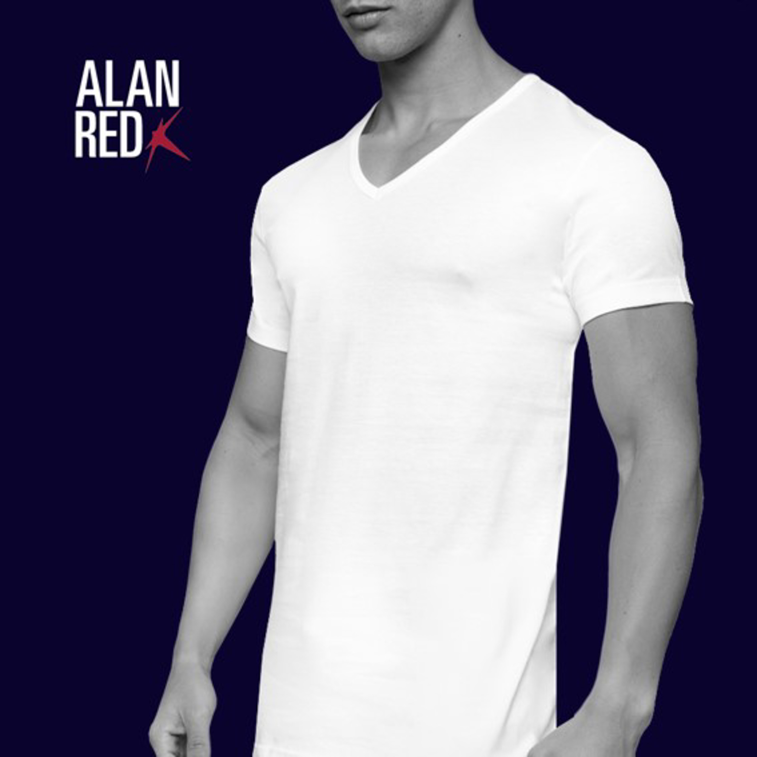 Alan Red T-shirt Wit Dean 6661.2/01 | Bos Men Shop