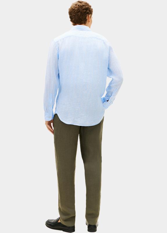 Tommy Hilfiger Casual hemd lange mouw Blauw LINEN BENGAL STRIPE RF SHIRT MW0MW42400/0A5