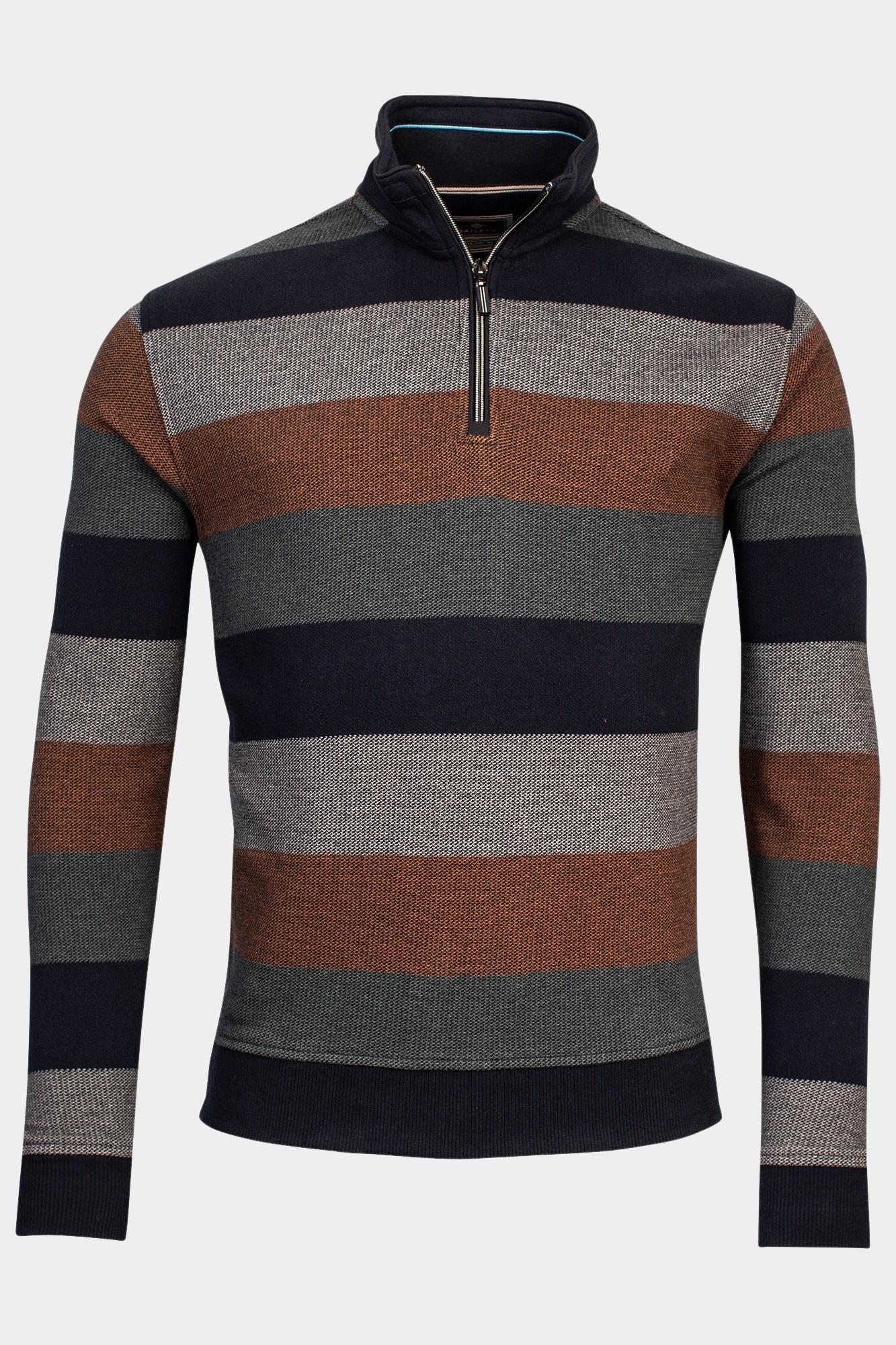 Baileys Half Zip Groen Sweatshirt 1/2 zip Jacquard p 323199/78
