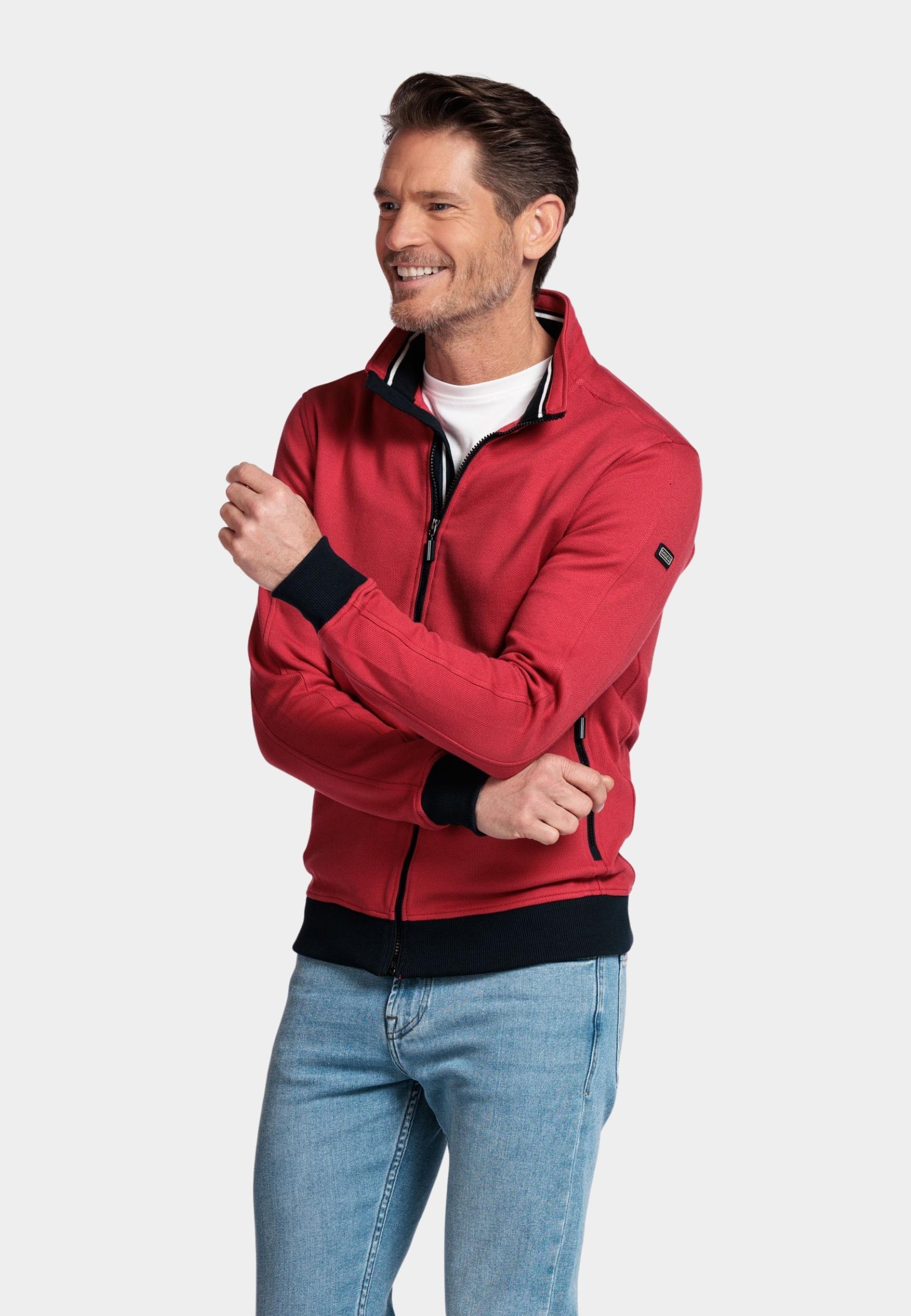 Baileys Vest Rood Sweat Cardigan Zip  2-tone ox 512258/33
