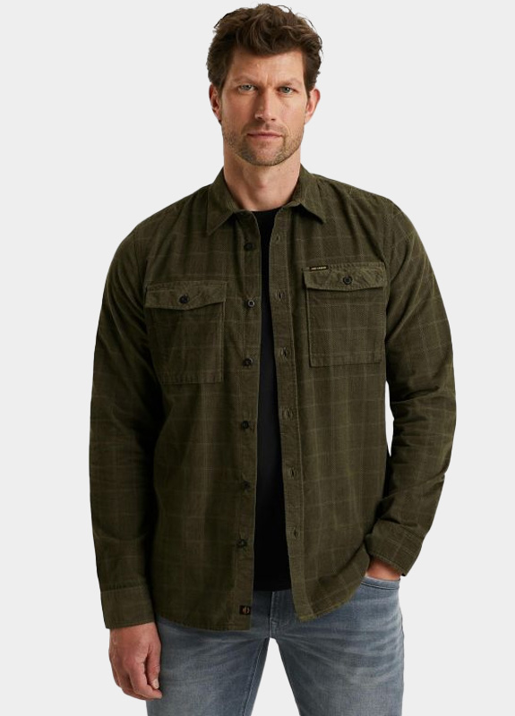 PME Legend Overshirt Groen LONG SLEEVE SHIRT Fine Cordur PSI2509242/8039