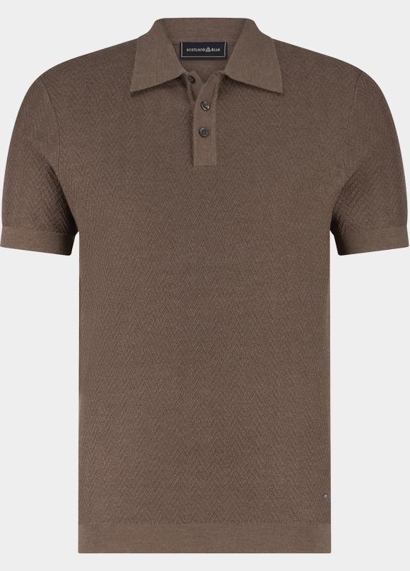 Scotland Blue Polo heren Bruin Keane Knitted Polo Ss SPE26106KE39SB/2002