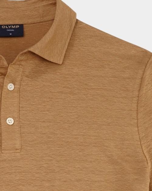 Olymp Polo korte mouw Bruin Linen Polo 542952/24