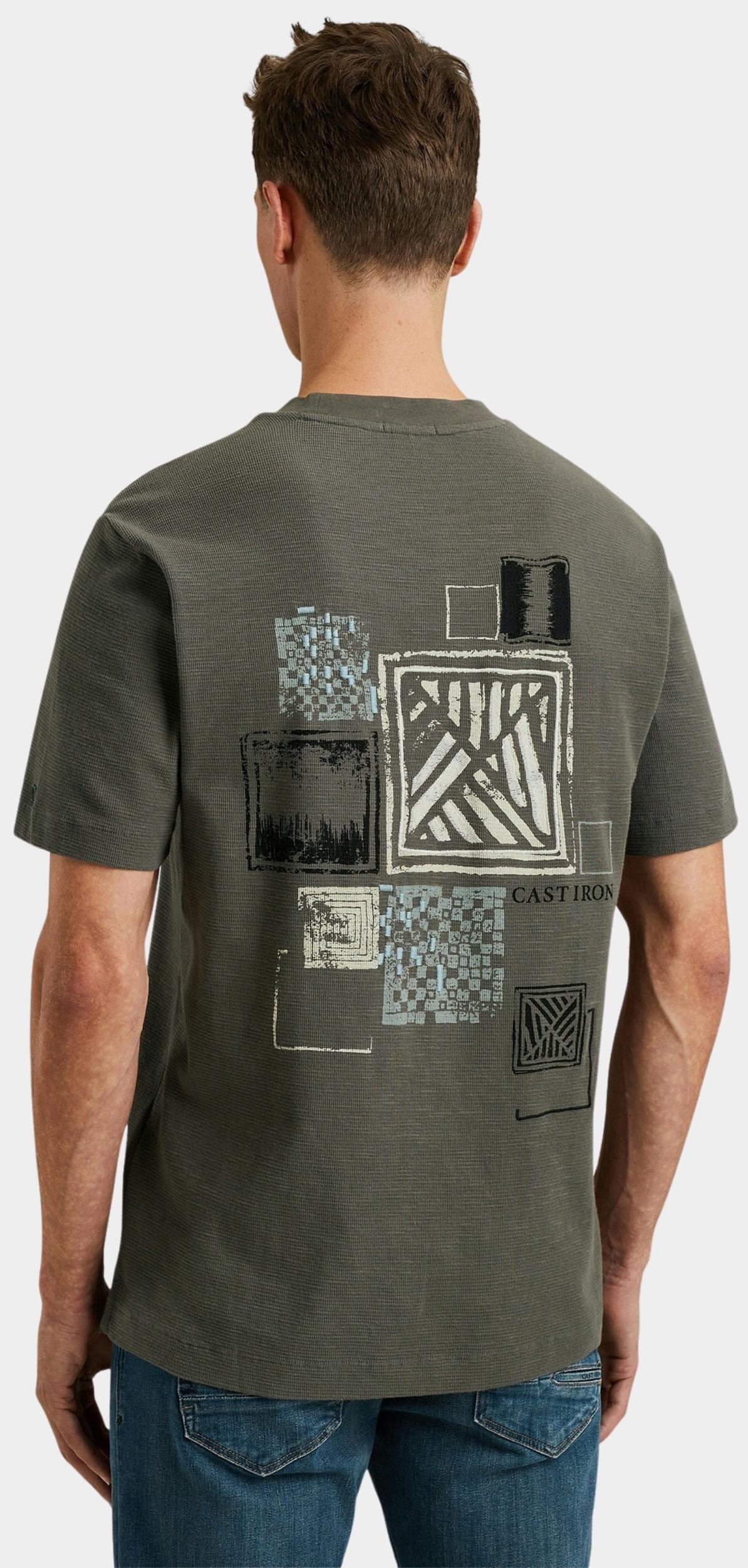 Cast Iron T-shirt korte mouw Grijs Short sleeve r-neck regular f CTSS2504582/9133