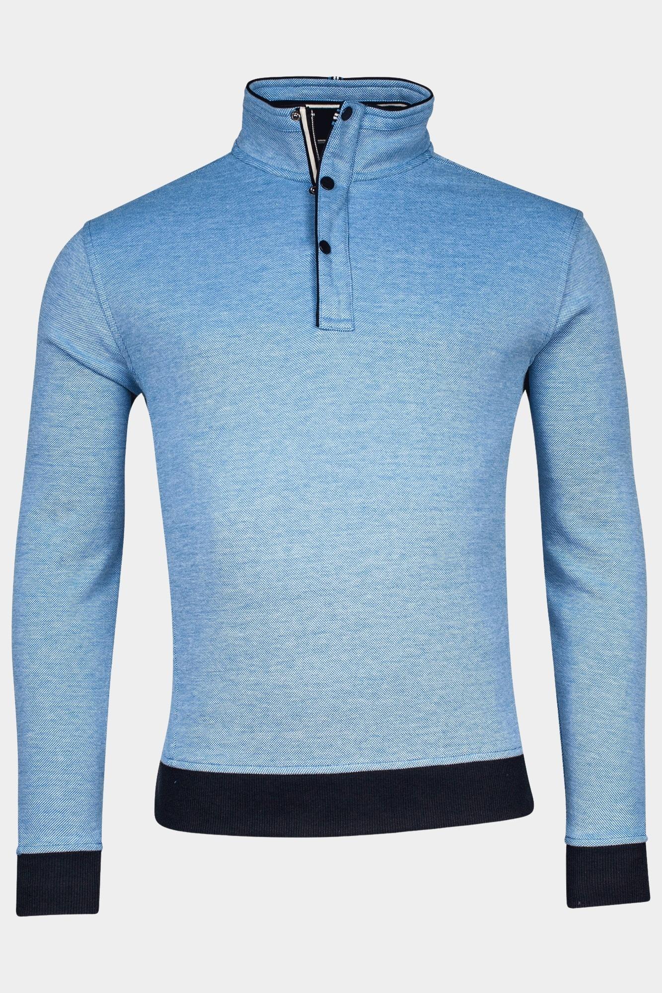 Baileys Half Zip Blauw Sweatshirt 1/2 zip 2-tone oxf 413138/66