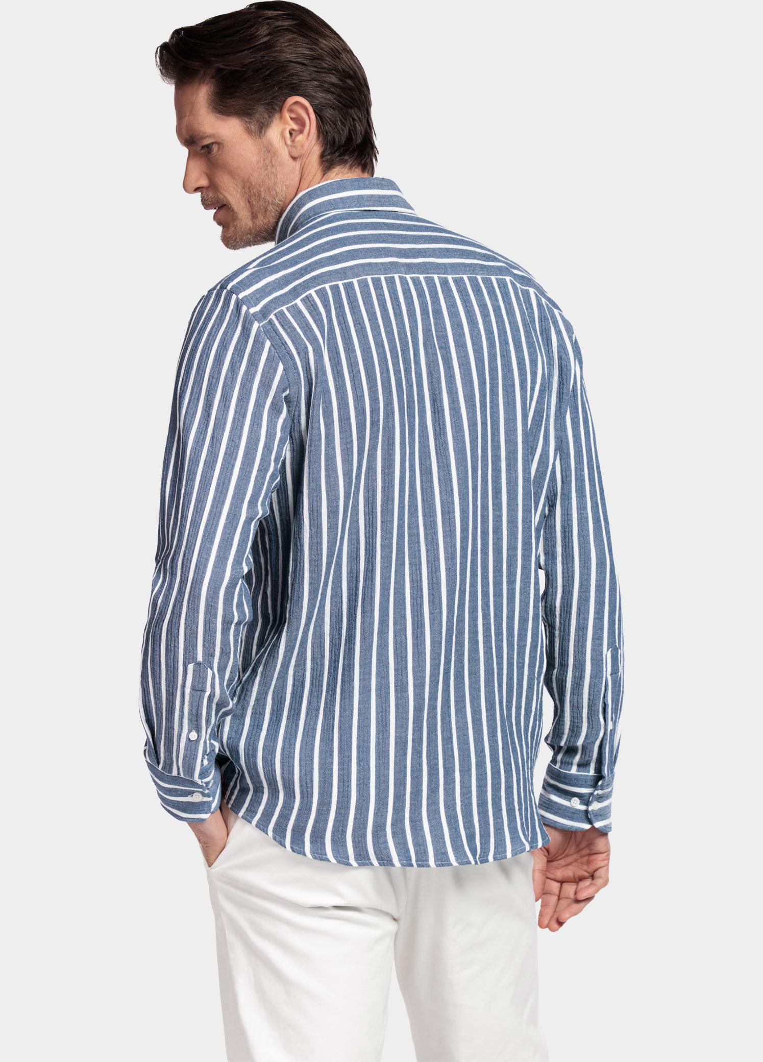Giordano Overhemd heren Blauw Dino Long Sleeve Button Down 617124/60