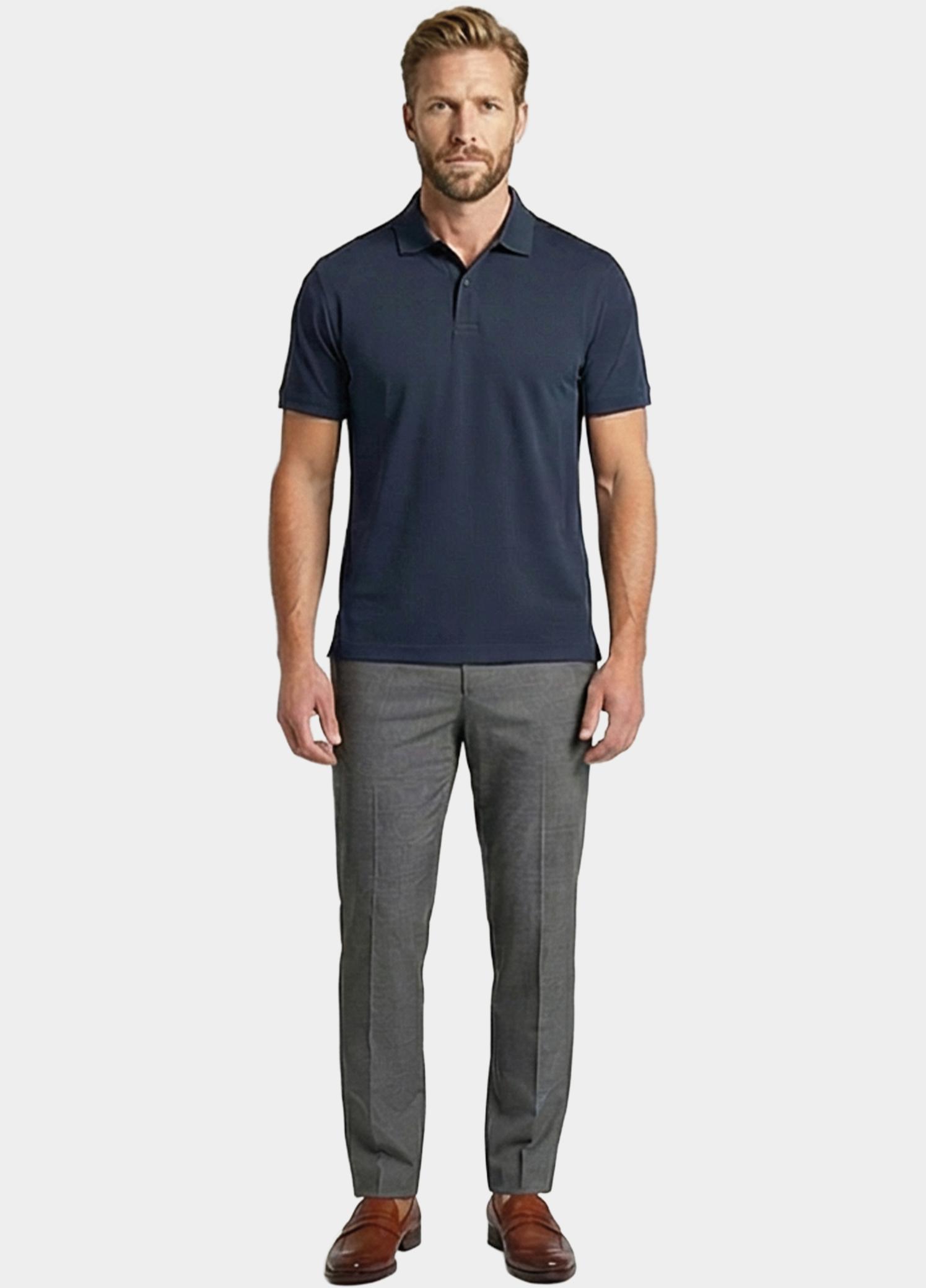 Giordano Polo heren Blauw Lino Short Sleeve Polo Liquid 616578/60