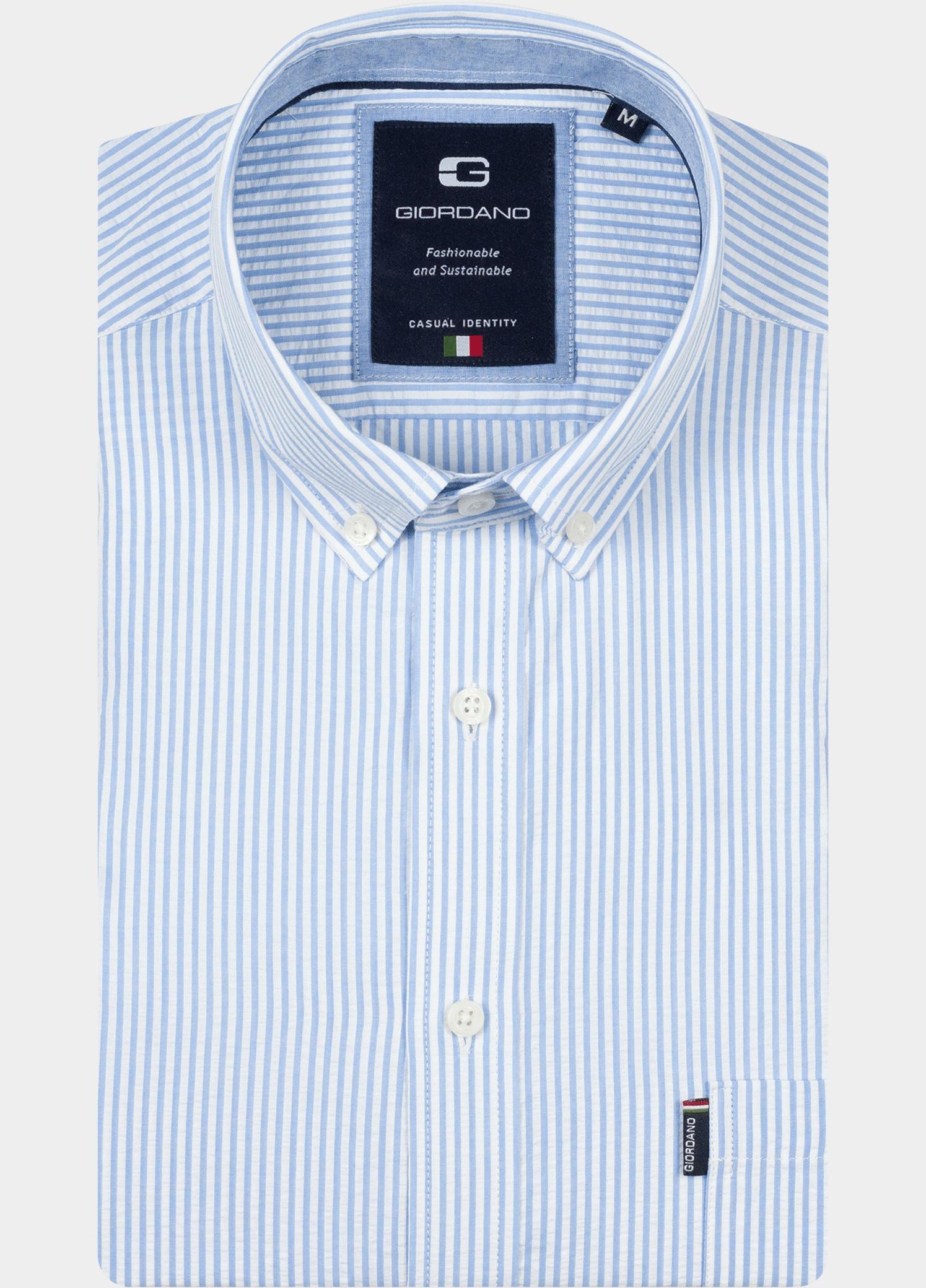 Giordano Overhemd heren Blauw Dino Long Sleeve Button Down 617125/61