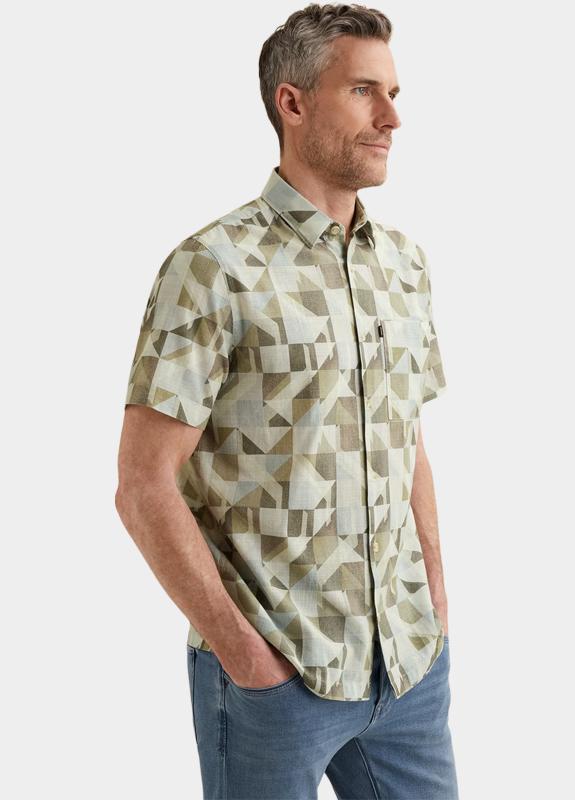 Vanguard Casual hemd korte mouw Wit Short Sleeve Shirt Geo Spring VSIS2603233/7004
