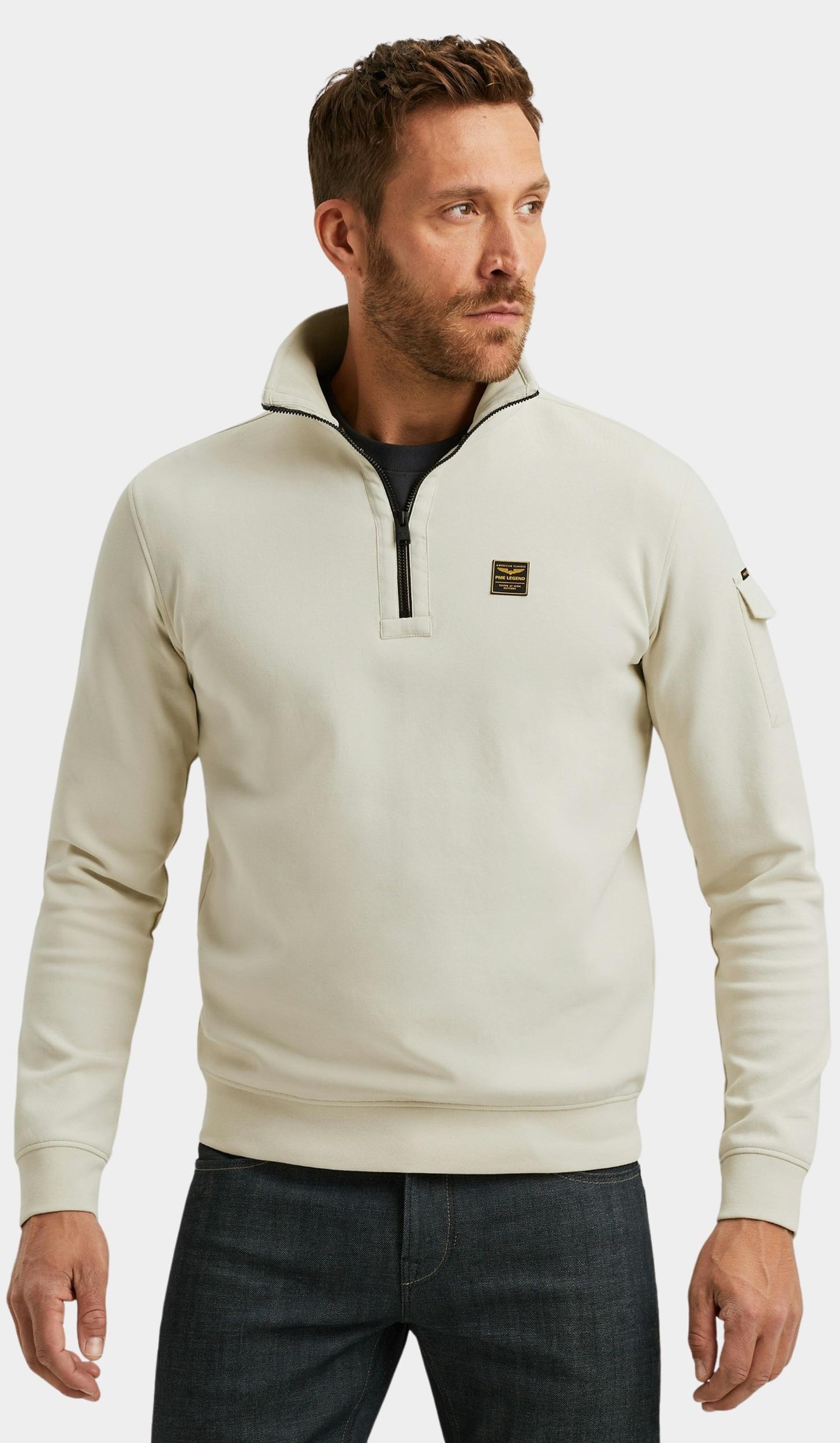 PME Legend Half Zip Beige Half zip collar interlock jer PSW2508423/7013