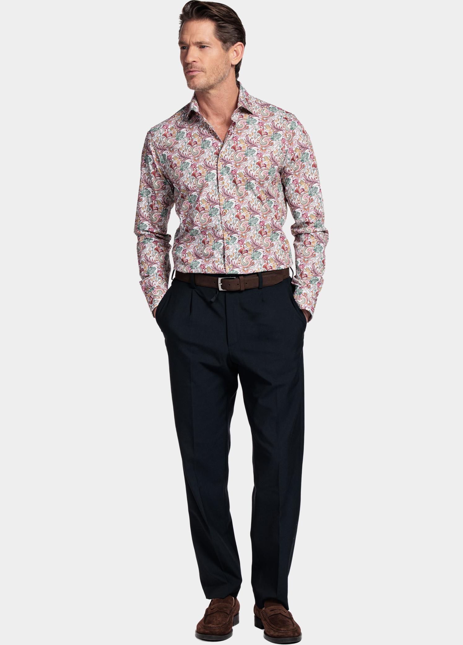 Giordano Overhemd heren Roze Locarno Long Sleeve Semi Cuta 617870/50