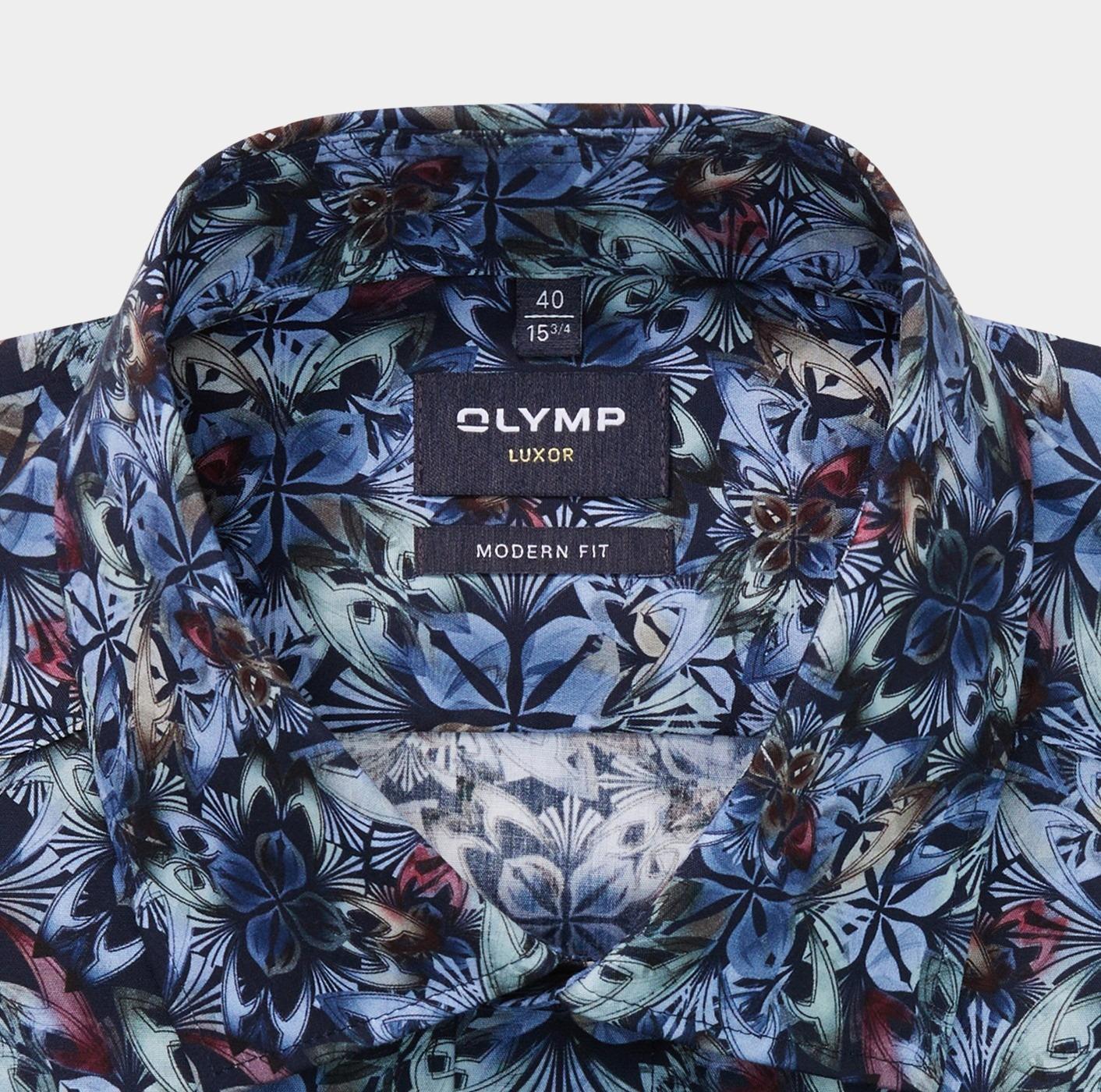 Olymp Business hemd lange mouw Blauw Luxor 121484/18