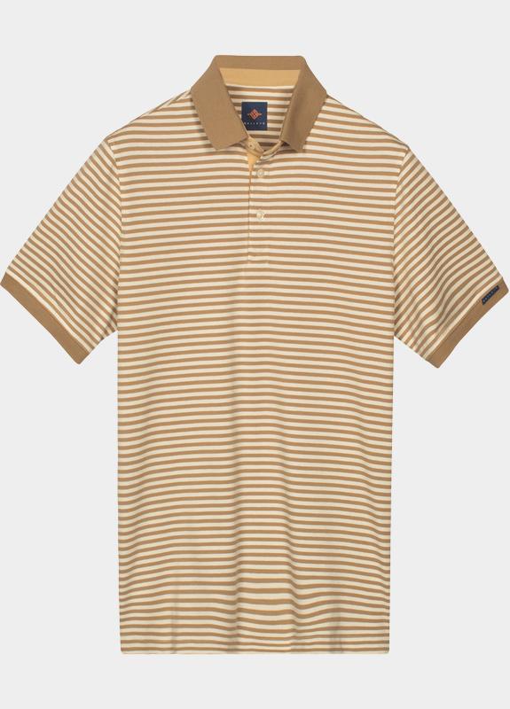Baileys Polo heren Bruin Poloshirt  y/d stripes 615202/83