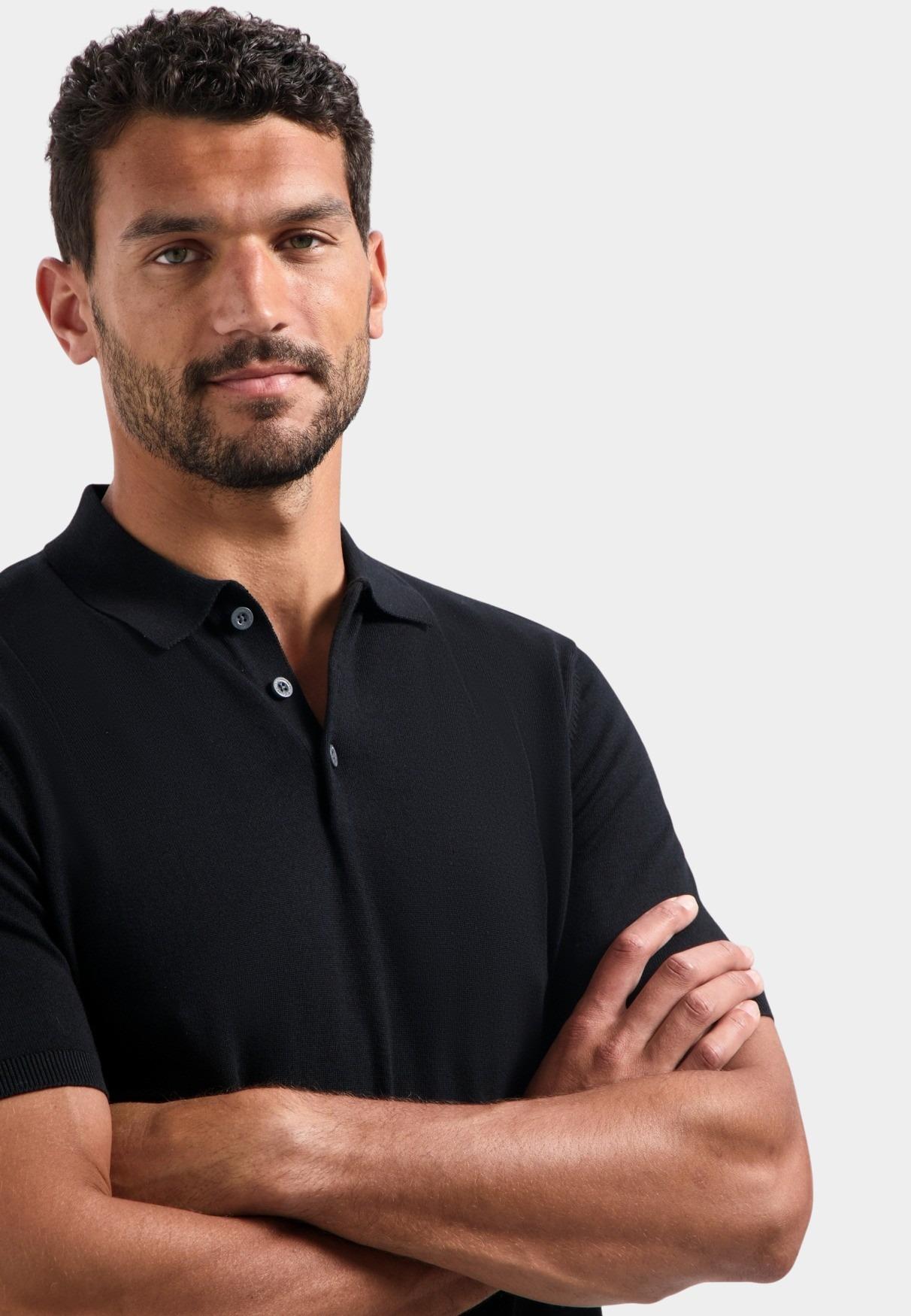 No Excess Polo korte mouw Zwart Pullover Short Sleeve Polo So 29240754/020