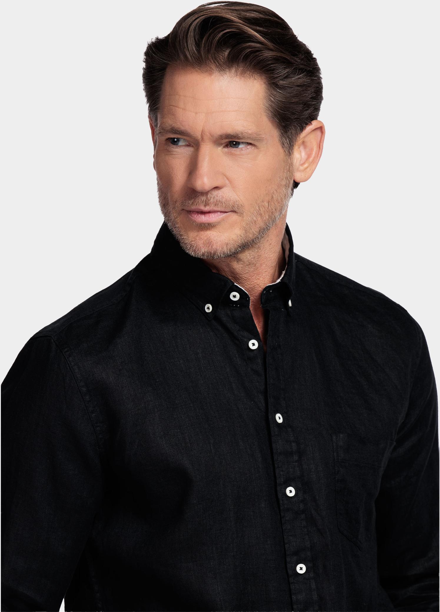 Giordano Overhemd heren Zwart Ivy Long Sleeve Button Down S 617009/90